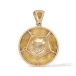 Diamond Soccer Ball Pendant 1.04 ct. 10K Yellow Gold