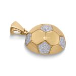 Diamond Soccer Ball Pendant 1.04 ct. 10K Yellow Gold