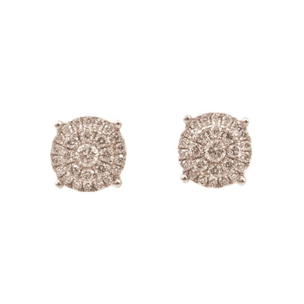 Diamond Circle Earrings 0.60ct 14k Rose Gold