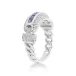 Blue Diamond Ring 0.95 ct. 14K White Gold