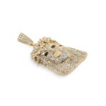 Diamond Crowned Jesus Pendant  1.35 ct. 10K Yellow Gold