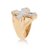 Diamond Cross Ring 0.95 ct. 14K Yellow Gold