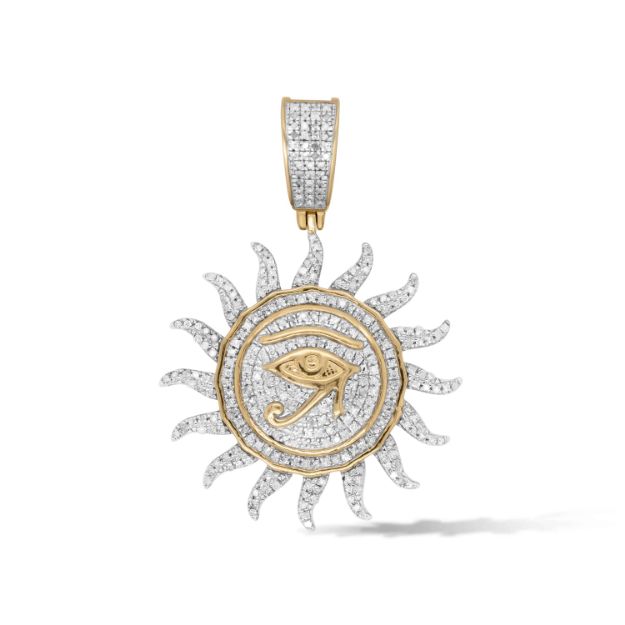 diamond the Eye of Ra Pendant 0.59 ct. 10K Yellow Gold