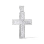 Diamond Cross Pendant 5.50 ct. 14K White Gold