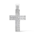 Diamond Cross Pendant 5.50 ct. 14K White Gold