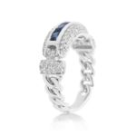 Diamond and Sapphire Ring 2.75 ct. 14K White Gold