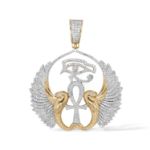 Diamond Eye of RA and Eternity Life Pendant 0.67 ct. 10K Yellow Gold