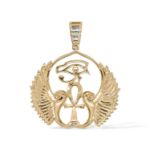 Diamond Eye of RA and Eternity Life Pendant 0.67 ct. 10K Yellow Gold