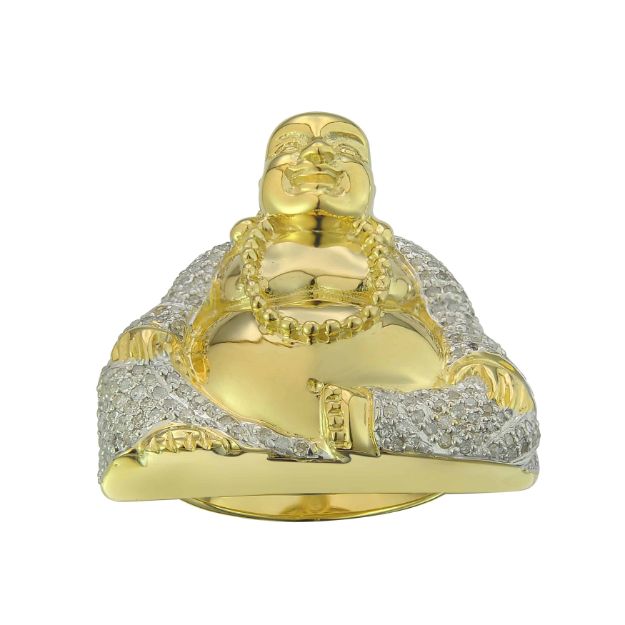 Diamond Buddha Ring 0.54 ct. 14K Yellow Gold