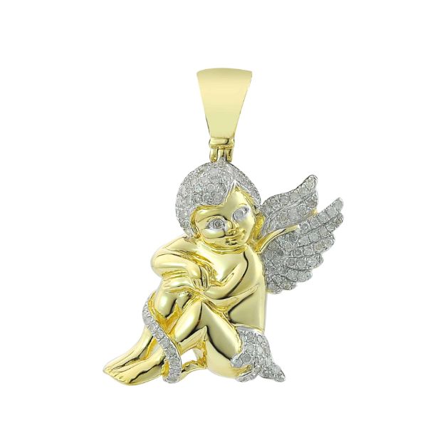 Diamond Angel Pendant - 0.65 ct. 10K Yellow Gold 7.08 g