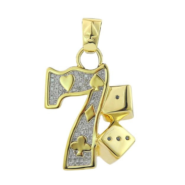 Diamond Lucky 7 Pendant 0.40 ct. 10K Yellow Gold 8.02 g