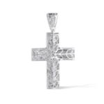 Black Diamond Cross 7.96 ct. 10K White Gold