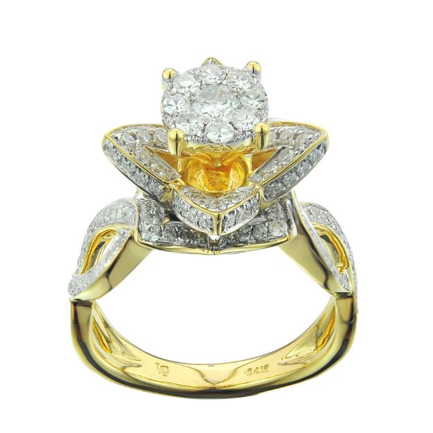 Diamond Engagement Ring Mounting 1.24 ct. 14K Yellow Gold