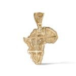 Diamond Map of Africa Pendant 0.90 ct. 10K Yellow Gold