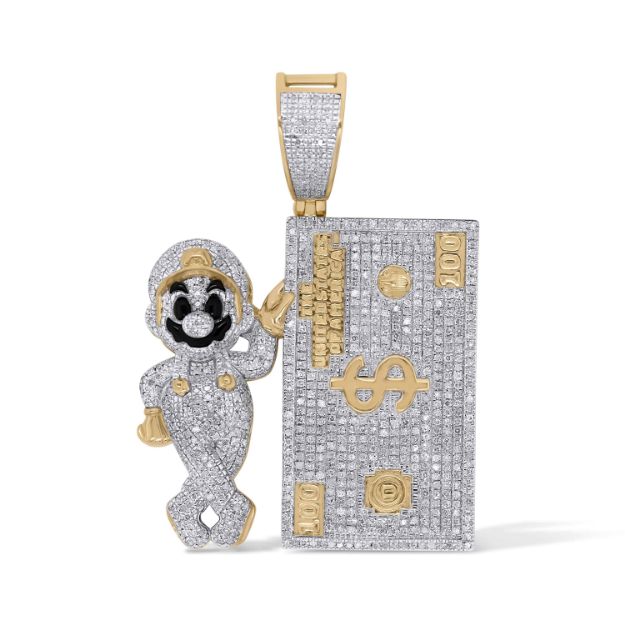 Diamond Mario Money Pendant 1.19 ct. 10K Yellow Gold