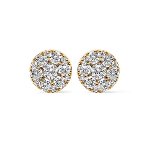 Diamond Earrings 1.51 ct.T 10K Yellow Gold