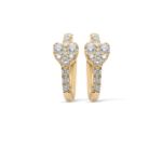 Diamond Heart Hoop Earrings 0.65 ct. 10K Yellow Gold