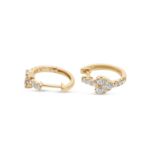 Diamond Heart Hoop Earrings 0.65 ct. 10K Yellow Gold