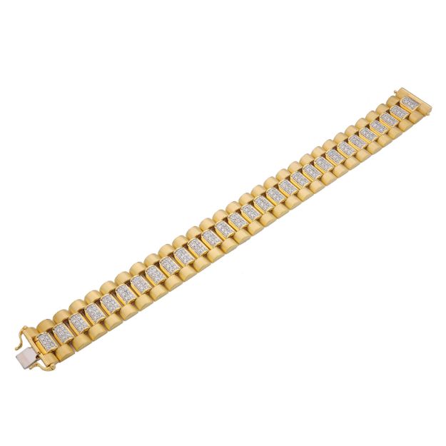 Men&#39;s Diamond Bracelet  4.43 ct. 10K Yellow Gold 76.08 gg