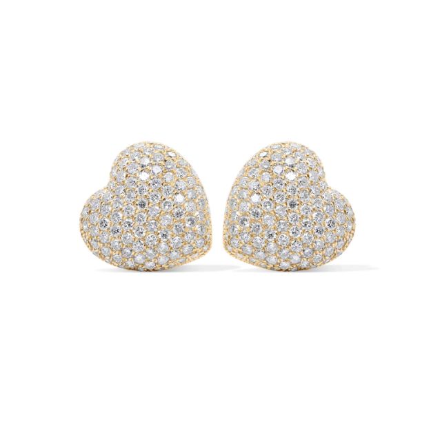 Heart-Shaped Diamond Earrings 1.25 ct. 10K Yellow Gold