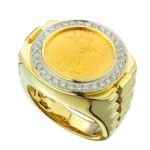 Diamond Ring 0.60 ct. 10K Yellow Gold 1/10OZ-LIBERTY