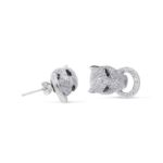 Diamond Panther Earrings 1.55 ct. 14K White Gold