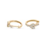 Diamond Heart Hoop Earrings 0.35 ct. 10K Yellow Gold