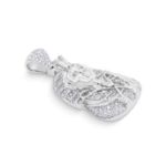 Diamond King Tutankhamun Pendant 1.21 ct. 10K White Gold