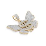 Diamond Butterfly Dollar Sign Pendant 1.00 ct. 10K Yellow Gold