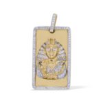 Diamond King Tutankhamun Pendant 1.19 ct. 10K Yellow Gold