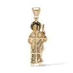 Green and White Diamond St. Jude Pendant 0.92 ct. 14k Yellow Gold