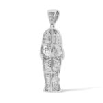 Diamond Egyptian Mummy Pharaoh Pendant 0.65 ct. 10K White Gold