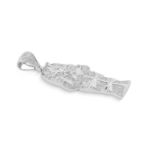 Diamond Egyptian Mummy Pharaoh Pendant 0.65 ct. 10K White Gold