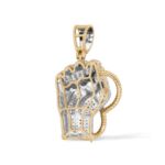 Diamond Protest Fist pendant 0.73 ct. 10K Yellow Gold