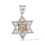 Diamond Star of David Pendant  0.95 ct. 10K White Gold