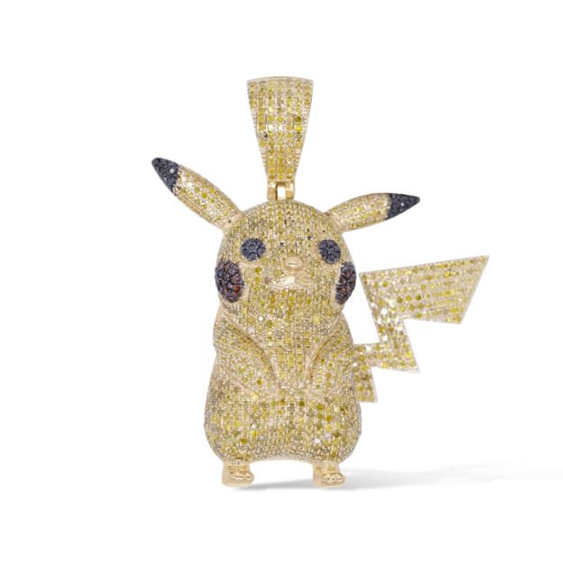 Diamond Canary pikachu Pendant 1.92 ct. 10K Yellow Gold