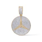 Diamond Mercedes Benz Emblem Pendant 1.26 ct. 10K Yellow Gold