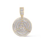 Diamond Mercedes Benz Emblem Pendant 1.26 ct. 10K Yellow Gold