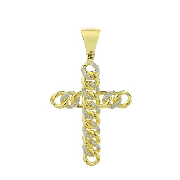 Diamond Cross Pendant 0.42 ct. 10K Yellow Gold 14.20 g  2.16 inch