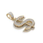 Diamond Dollar Sign Pendant  0.73 ct. 10K Yellow Gold