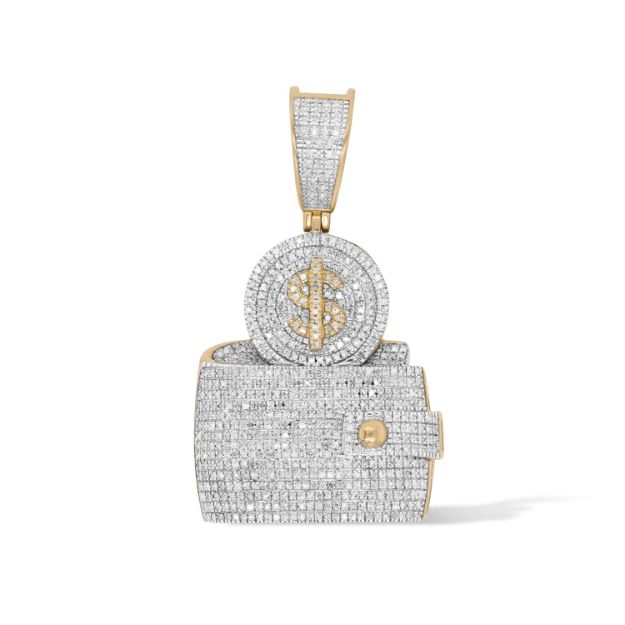 Diamond Wallet Pendant 0.95 ct. 10K Yellow Gold