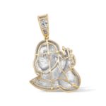 Diamond Money Bag pendant 1.15 ct. 10K Yellow Gold