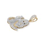 Diamond Money Bag pendant 1.15 ct. 10K Yellow Gold