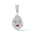 Diamond Lion Head pendant 0.49 ct. 10K Yellow Gold