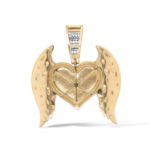 Diamond Broken Angel Heart pendant 0.93 ct. 10K Yellow Gold