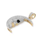 Diamond Moon pendant charm 0.85 ct. 10K Yellow Gold