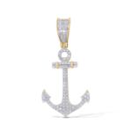 Diamond anchor Pendant 0.35 ct.  10K Yellow Gold