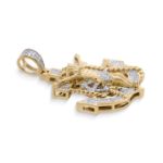 Diamond anchor Pendant 0.30 ct.  10K Yellow Gold