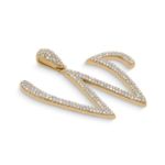 Diamond Letter W Pendant 0.50 ct. 14K Yellow Gold