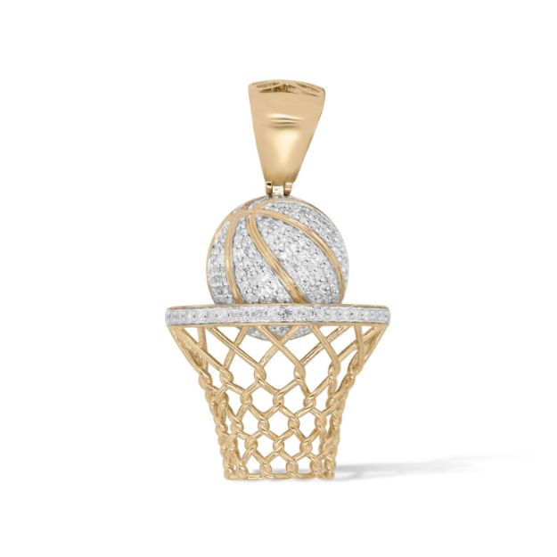 Diamond Basketball Hoop Pendant 0.63 ct. 10K Yellow Gold